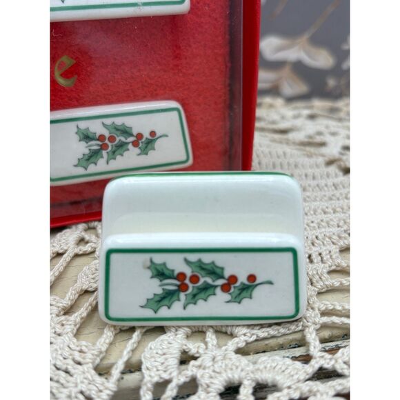 Set of 8 Vintage SPODE Christmas Place Card Holders NIB 1978 - Picture 2 of 7